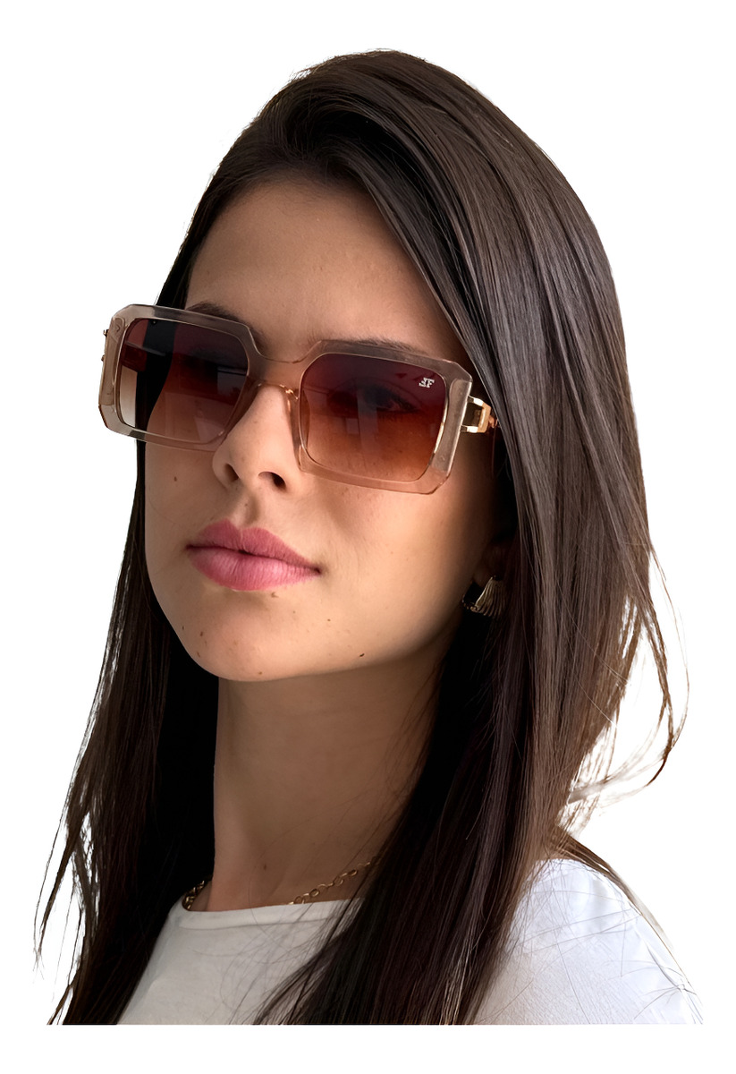 Óculos De Sol Finoti Feminino Quadrado Uv400 Oversized