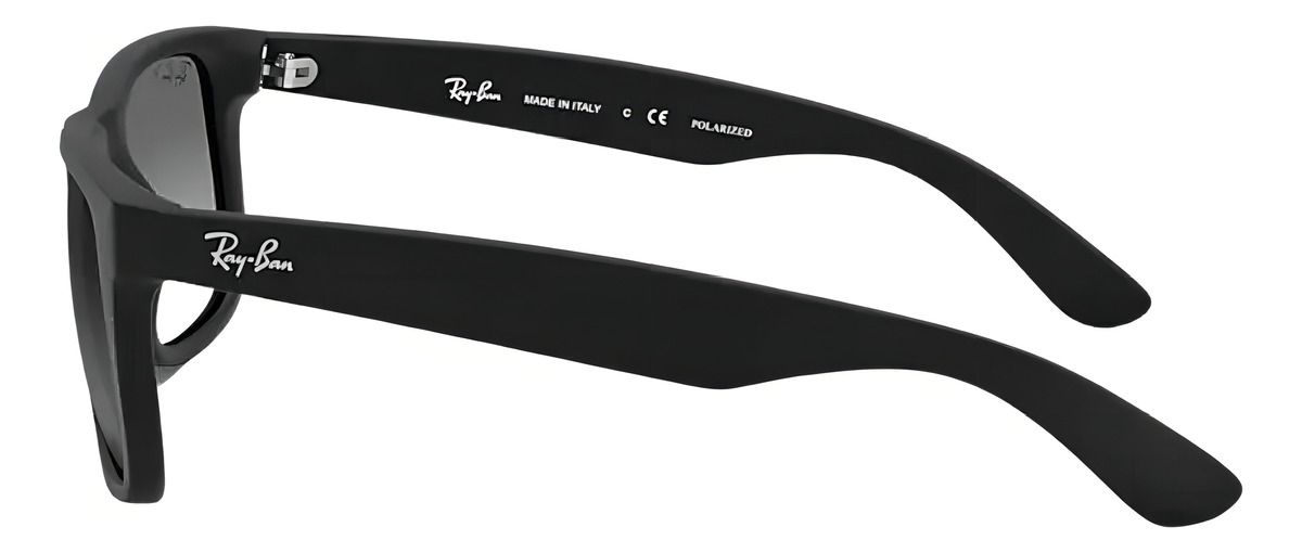 Óculos de sol polarizados Ray-Ban Justin Classic Rb4165l Standard armação denáilon cor Matte Black Lente Grey de Policarbonato Degradada RB4165