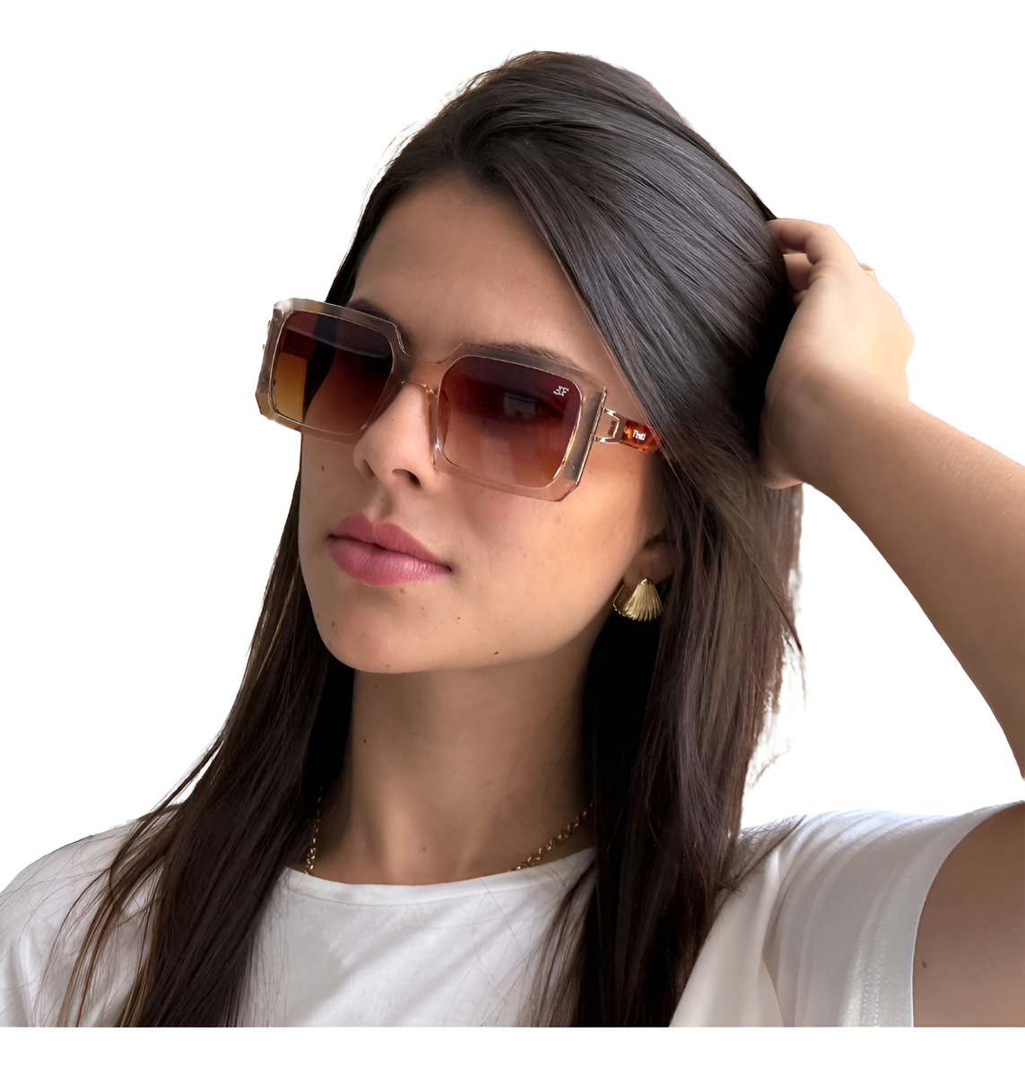 Óculos De Sol Finoti Feminino Quadrado Uv400 Oversized