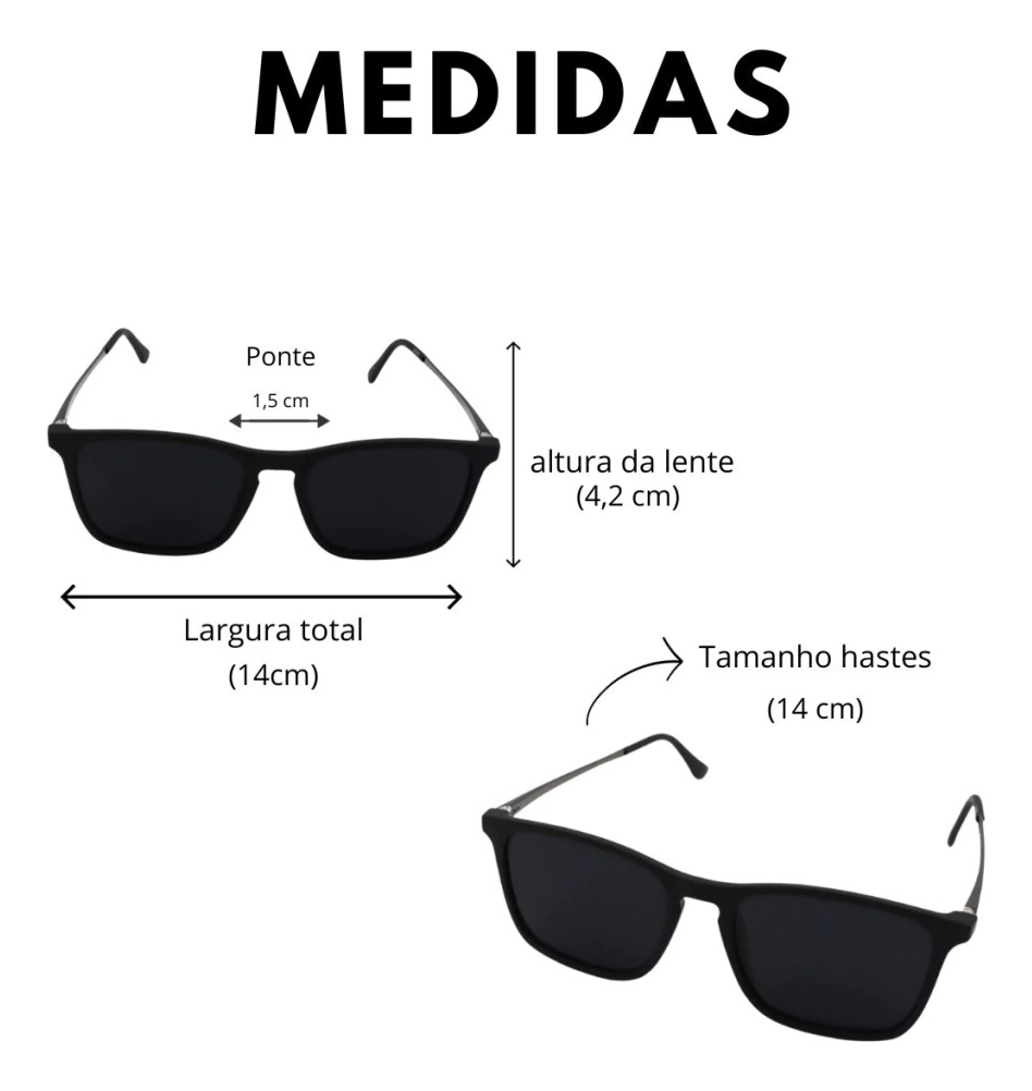 Óculos De Sol Quadrado Masculino Proteção Uv400 Original Ntf