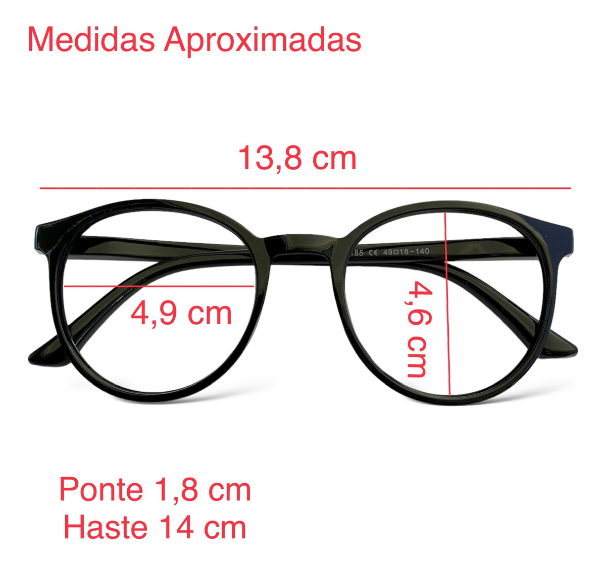 Armação Óculos Para Grau Masculino Redondo Retrô