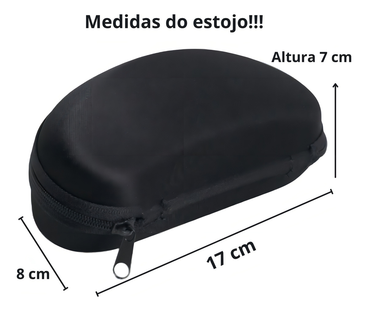 Estojo Zíper Caixa Case Para Óculos Protetor Capinha Poliéster