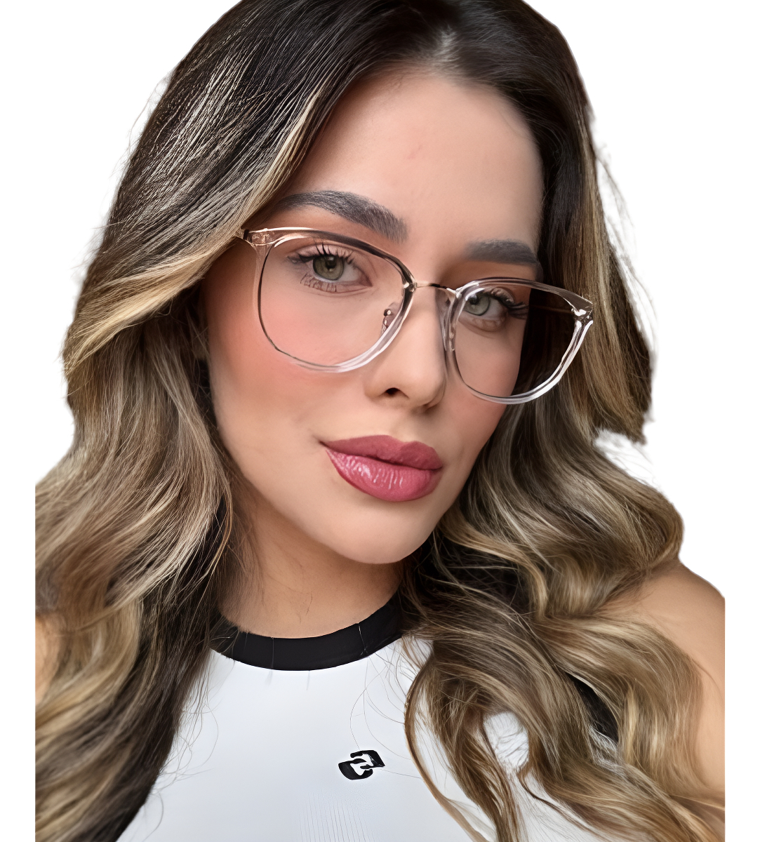 Armação Óculos De Grau Feminino Transparente Feminino Cor Transparente/dourado