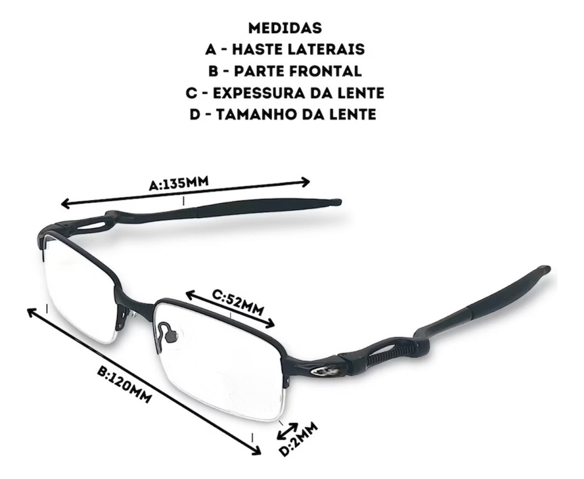 Armação Metal Masculina Molinha Lupa Vilão De Grau Descanso