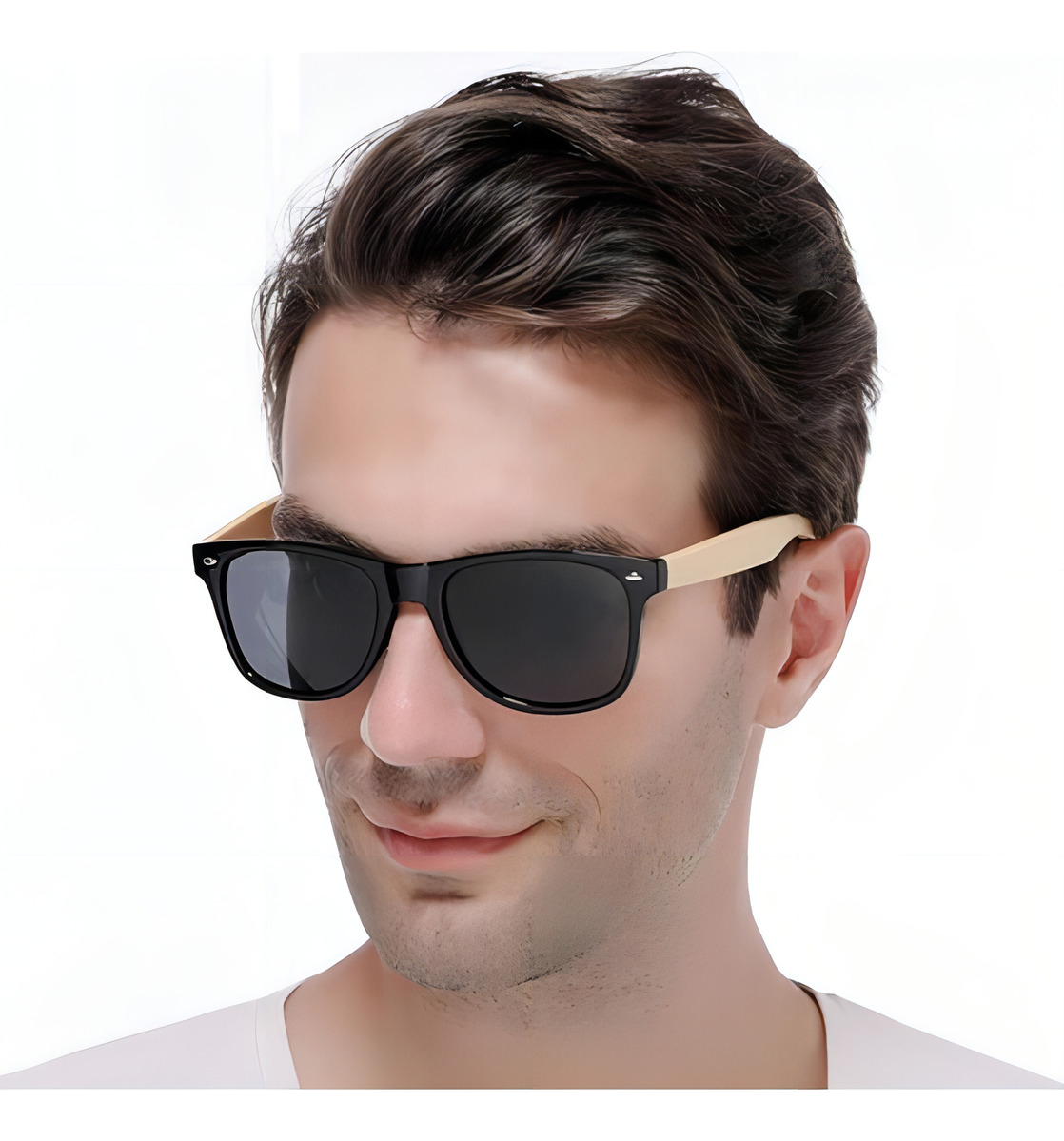 Óculos De Sol Bambu Quadrado Masculino Clássico Praia
