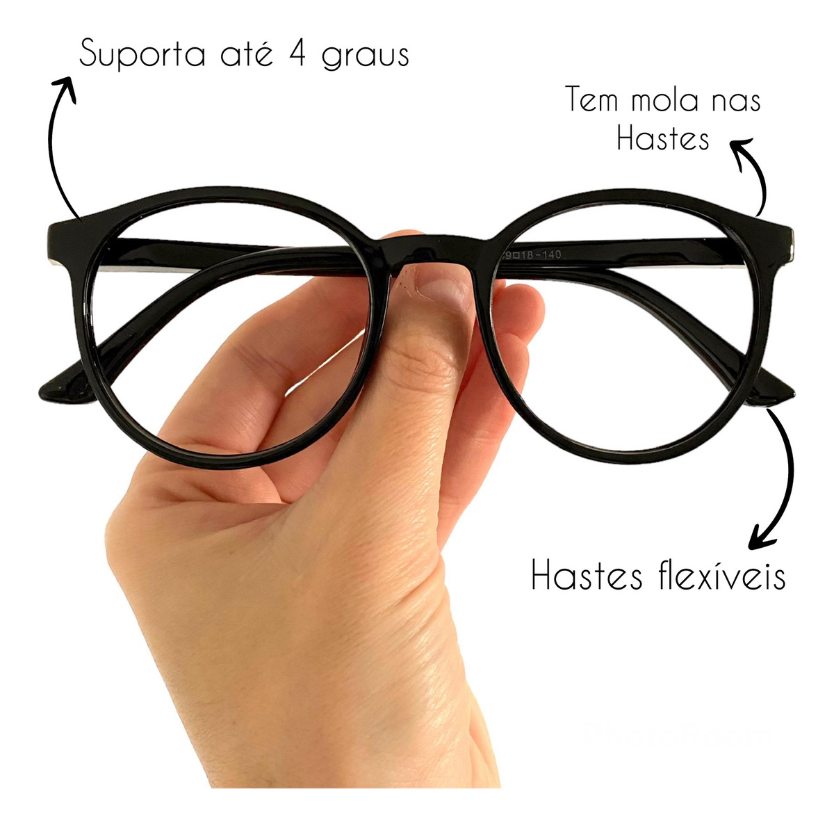 Armação Óculos Para Grau Masculino Redondo Retrô