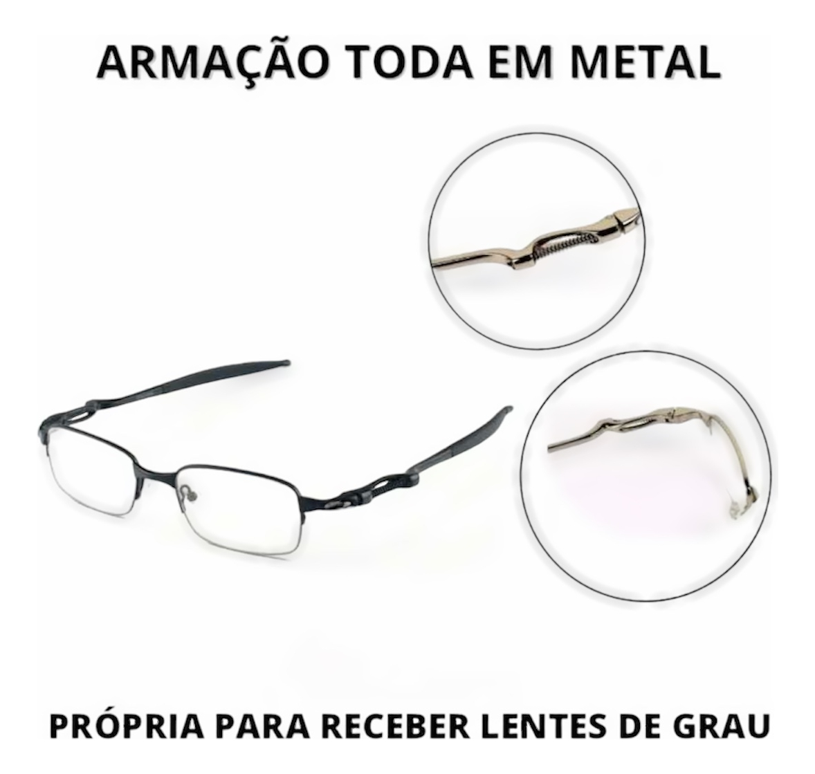 Armação Metal Masculina Molinha Lupa Vilão De Grau Descanso