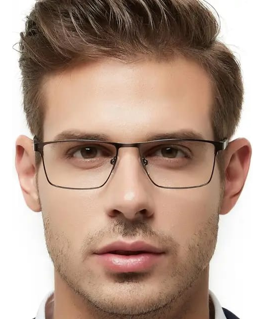 Armação De Óculos De Grau Lente Masculino Quadrada Elegante