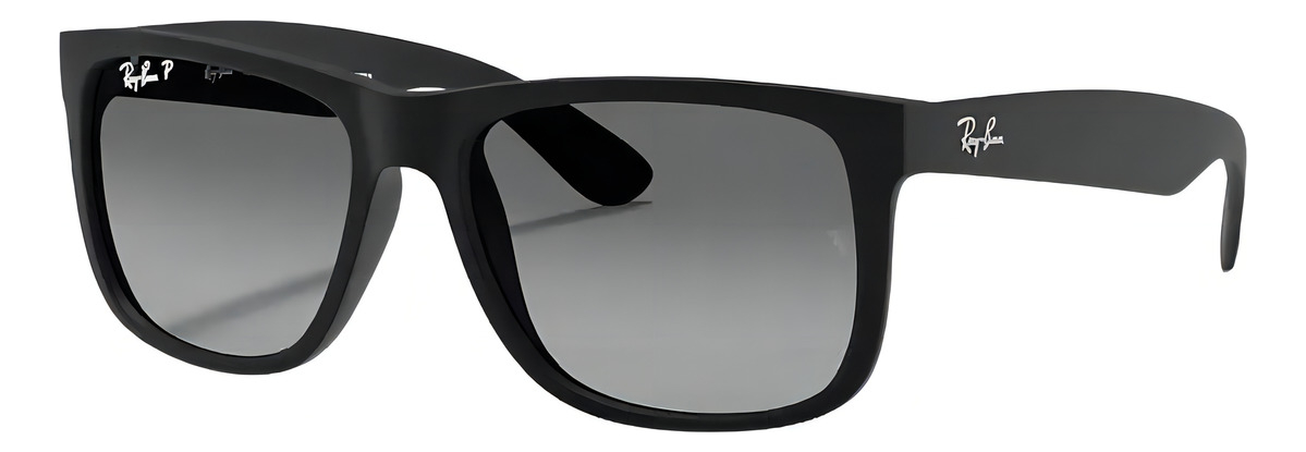 Óculos de sol polarizados Ray-Ban Justin Classic Rb4165l Standard armação denáilon cor Matte Black Lente Grey de Policarbonato Degradada RB4165
