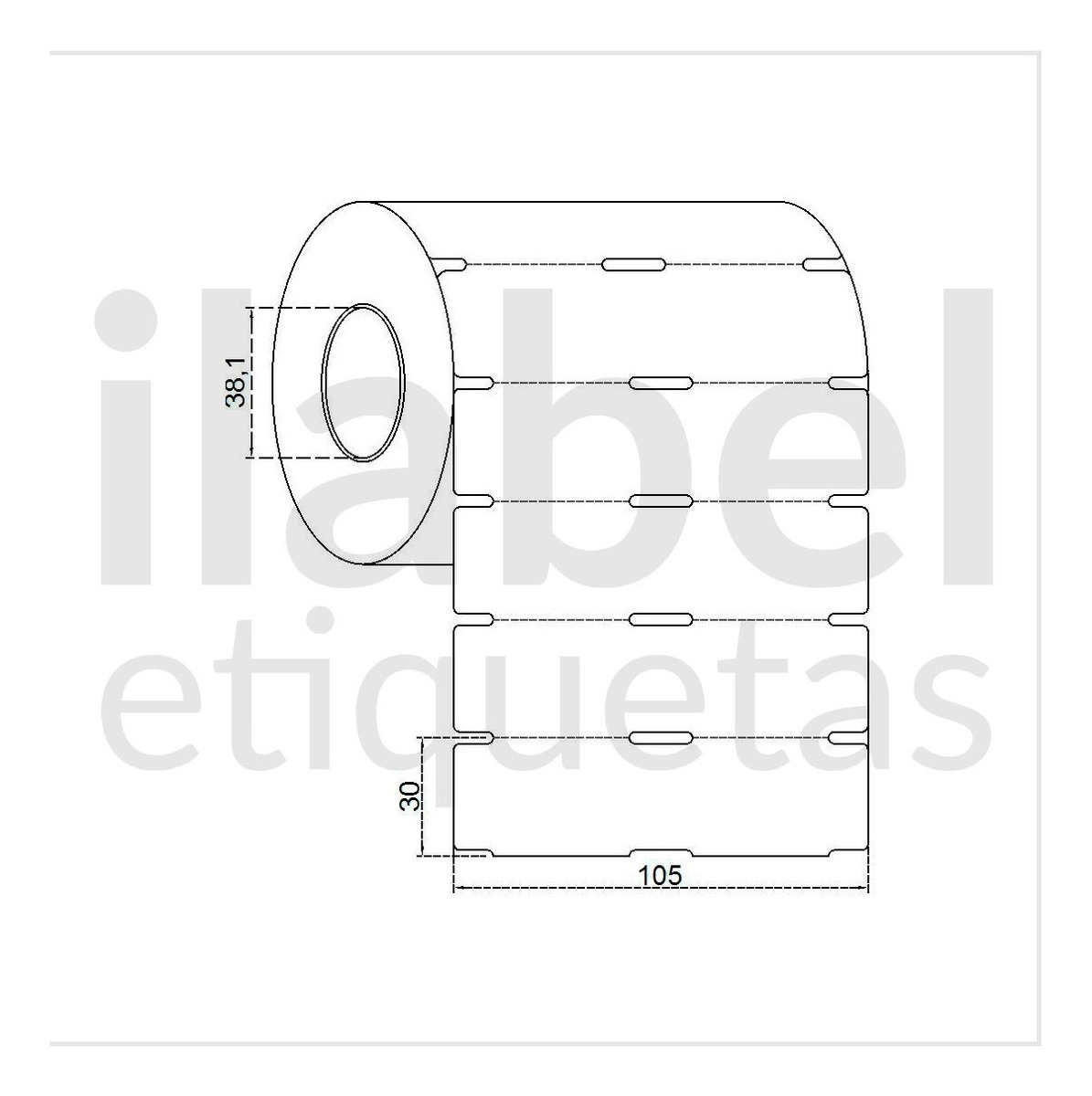 Etiqueta Gôndola 105x30mm Térmica Branca - Rolo C/ 1000 Cor Branco